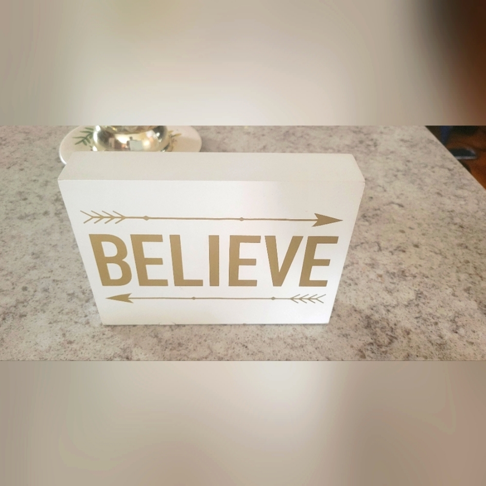 Inspirational “Believe" Wall Plaque